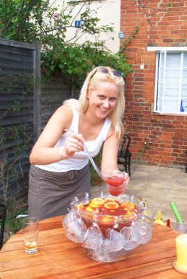 Lorna makes some punch